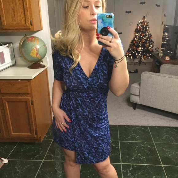 Apt. 9 Dresses & Skirts - Blue Snakeskin faux wrap dress